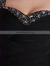 Sheath/Column Black Chiffon One Shoulder Split Front Beading Prom Dresses #02014298