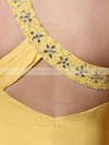 Yellow Chiffon Crystal Detailing Trendy One Shoulder Sheath/Column Prom Dresses #02023191