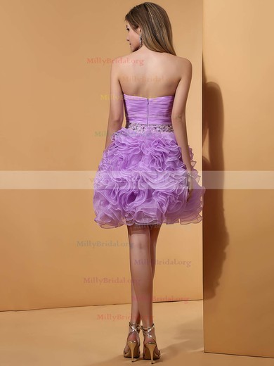 Trendy Organza Sweetheart Beading Tiered Short/Mini Prom Dress #02051657