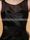 Black Sheath/Column Scoop Neck New Arrival Elastic Woven Satin Short/Mini Prom Dress #02042226