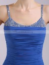 Wholesale Sequins and Pleats Scoop Neck Sheath/Column Royal Blue Chiffon Prom Dress #02042235