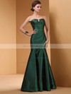 Trumpet/Mermaid Dark Green Taffeta Sweetheart Elegant Ruffles Crystal Brooch Prom Dress #02014416
