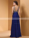 Royal Blue A-line Chiffon Sequins and Pleats Popular Sweetheart Prom Dresses #02023236