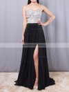 A-line Sweetheart Chiffon Floor-length Beading Prom Dresses #02016065