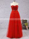 Princess Sweetheart Tulle Sweep Train Crystal Detailing Prom Dresses #02016059