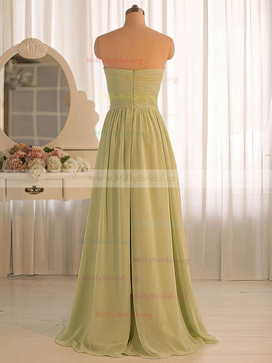 Affordable A-line Chiffon Ruffles Sweetheart Floor-length Bridesmaid Dresses #01012412