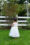 Scoop Neck Ivory Tulle Lace Covered Button Beautiful Ball Gown Flower Girl Dress #01031795