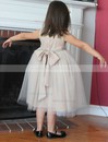 Scoop Neck Straps Tulle with Bow A-line Popular Flower Girl Dress #01031806