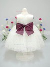 Scoop Neck Tulle Taffeta with Sashes / Ribbons Ankle-length Ivory Flower Girl Dress #01031827