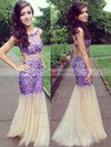 Champagne Backless Tulle Crystal Detailing Trumpet/Mermaid Luxurious Prom Dress #02018678