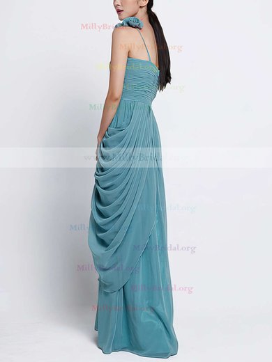 Sheath/Column Chiffon Ruffles Inexpensive One Shoulder Bridesmaid Dress #01012486