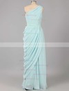 One Shoulder Sheath/Column Chiffon Ruched New Arrival Royal Blue Bridesmaid Dresses #01012578