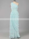 One Shoulder Sheath/Column Chiffon Ruched New Arrival Royal Blue Bridesmaid Dresses #01012578