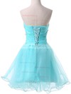 A-line Sweetheart Satin Organza Short/Mini Beading Homecoming Dresses #02051736