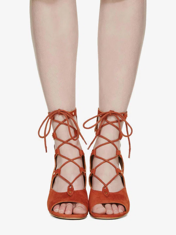 Women's Brown Suede Wedge Heel Sandals #Milly03030768