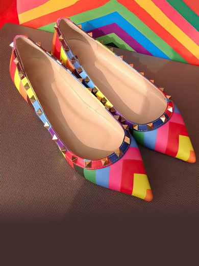 Women's Multi-color Real Leather Flat Heel Flats #Milly03030778