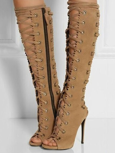 Women's Brown Suede Stiletto Heel Pumps #Milly03030832