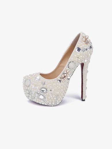 Women's White Patent Leather Stiletto Heel Pumps #Milly03030846