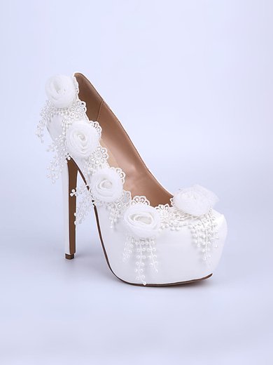 Women's White Patent Leather Stiletto Heel Pumps #Milly03030853