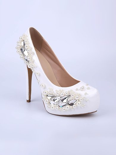 Women's White Patent Leather Stiletto Heel Pumps #Milly03030854