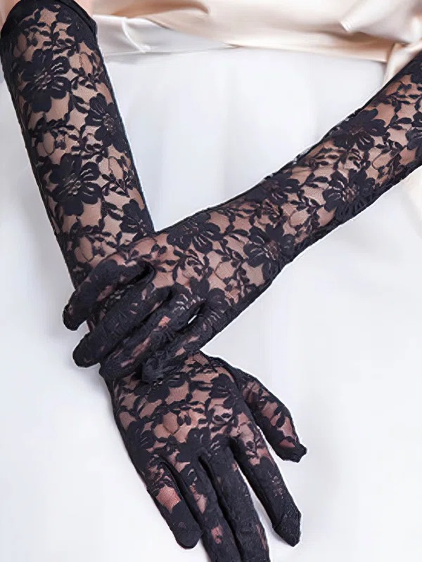 White Lace Elbow Length Gloves with Lace #Milly03120073