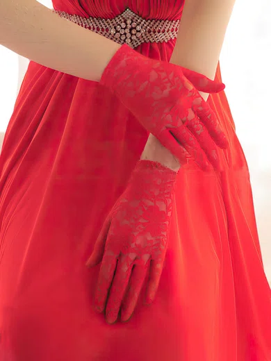 White Lace Wrist Length Gloves with Lace #Milly03120076