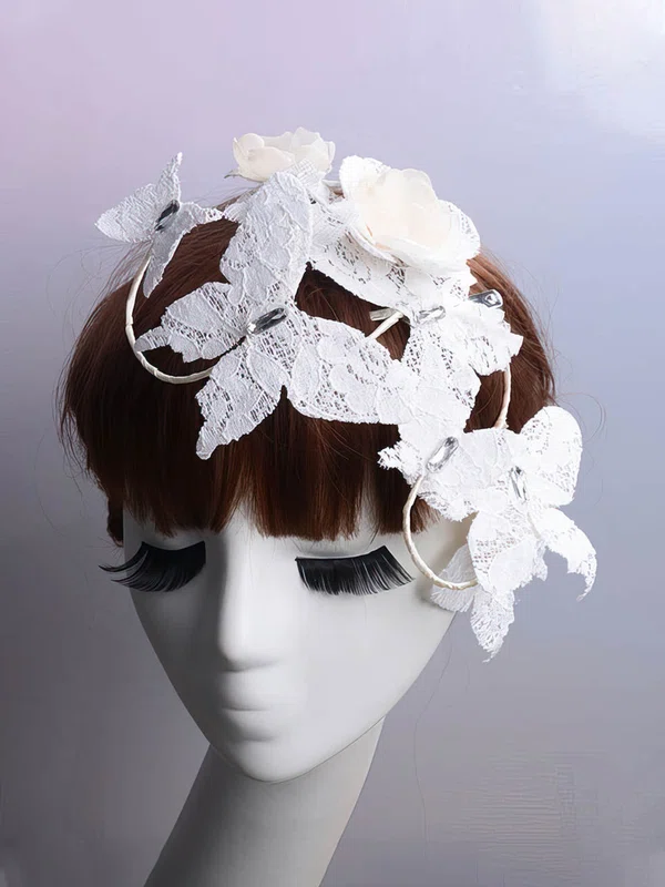 Ivory Lace Flowers & Feathers #Milly03020080