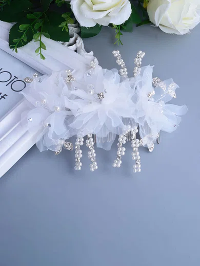White Alloy Combs & Barrettes #Milly03020094