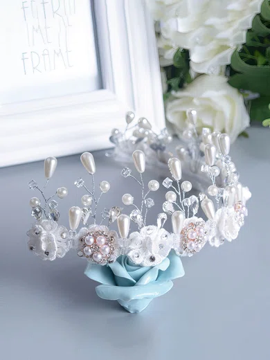 White Alloy Tiaras #Milly03020139