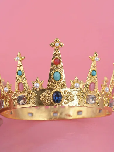 Gold Alloy Tiaras #Milly03020188