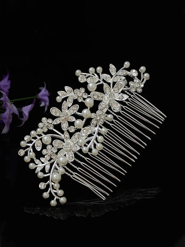 Silver Alloy Combs & Barrettes #Milly03020211