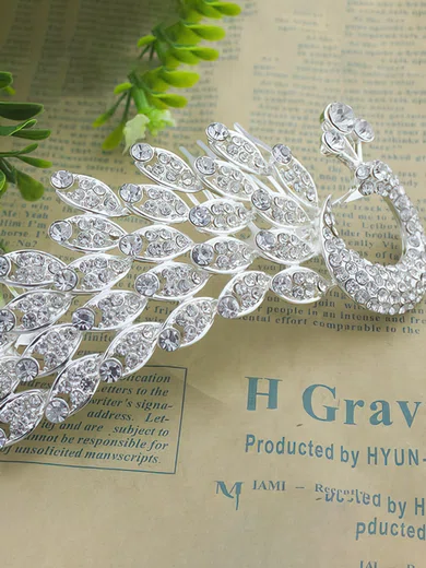 Silver Alloy Combs & Barrettes #Milly03020224