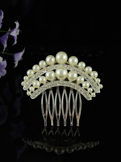 White Alloy Combs & Barrettes #Milly03020225