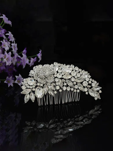 White Alloy Combs & Barrettes #Milly03020230