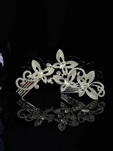 Silver Alloy Combs & Barrettes #Milly03020241