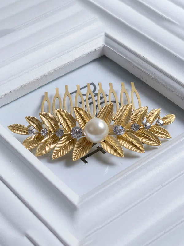 Light Gold Alloy Combs & Barrettes #Milly03020246