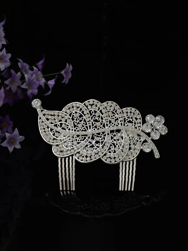 White Alloy Combs & Barrettes #Milly03020250