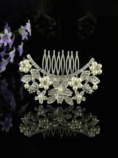 Silver Alloy Combs & Barrettes #Milly03020253