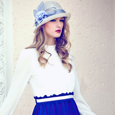 Ivory Cambric Bowler/Cloche Hat #Milly03100011