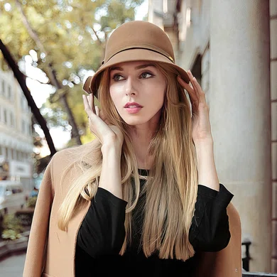 Black Wool Bowler/Cloche Hat #Milly03100024