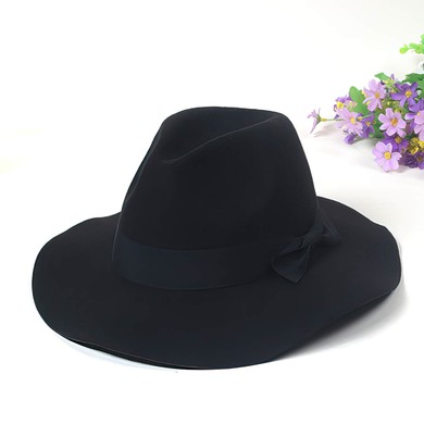 Black Wool Bowler/Cloche Hat #Milly03100028