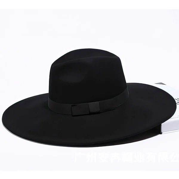 Black Wool Floppy Hat #Milly03100035
