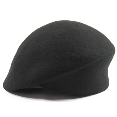 Black Wool Beret Hat #Milly03100043