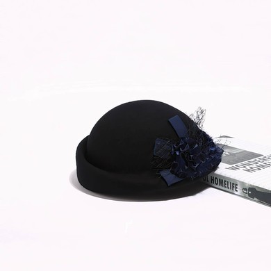 Black Wool Beret Hat #Milly03100049