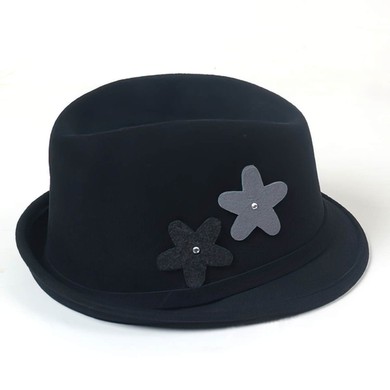 Black Wool Bowler/Cloche Hat #Milly03100065