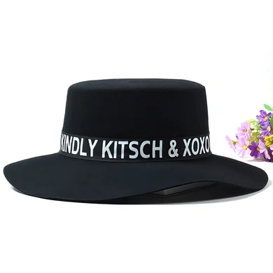 Black Wool Floppy Hat #Milly03100066