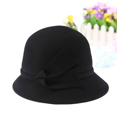 Black Wool Bowler/Cloche Hat #Milly03100071