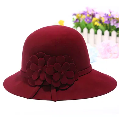 Black Wool Bowler/Cloche Hat #Milly03100072