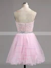 Ball Gown Sweetheart Tulle Short/Mini Beading Prom Dresses #Milly020101804