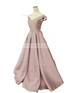 Ball Gown Off-the-shoulder Satin Sweep Train Sashes / Ribbons Prom Dresses #Milly020101855
